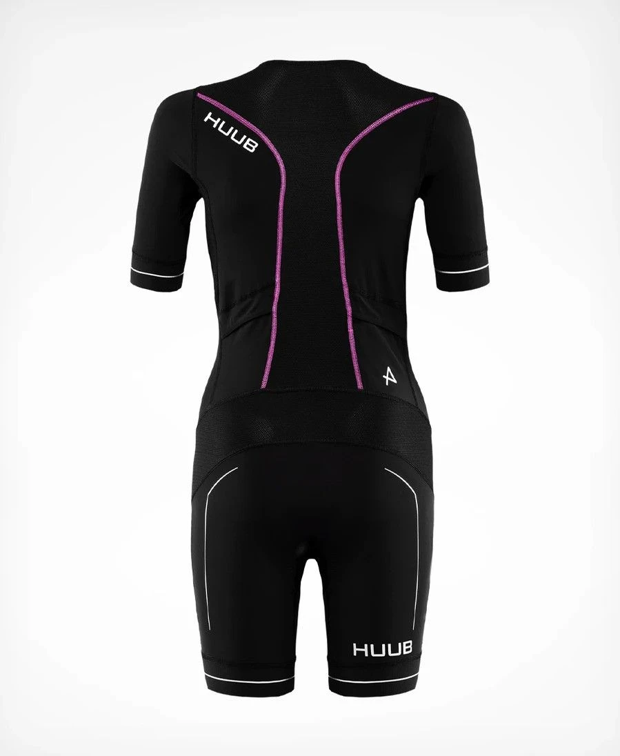 HUUB Women's Aura Long Course Tri Suit Tri Suit Black Pink - Image 2