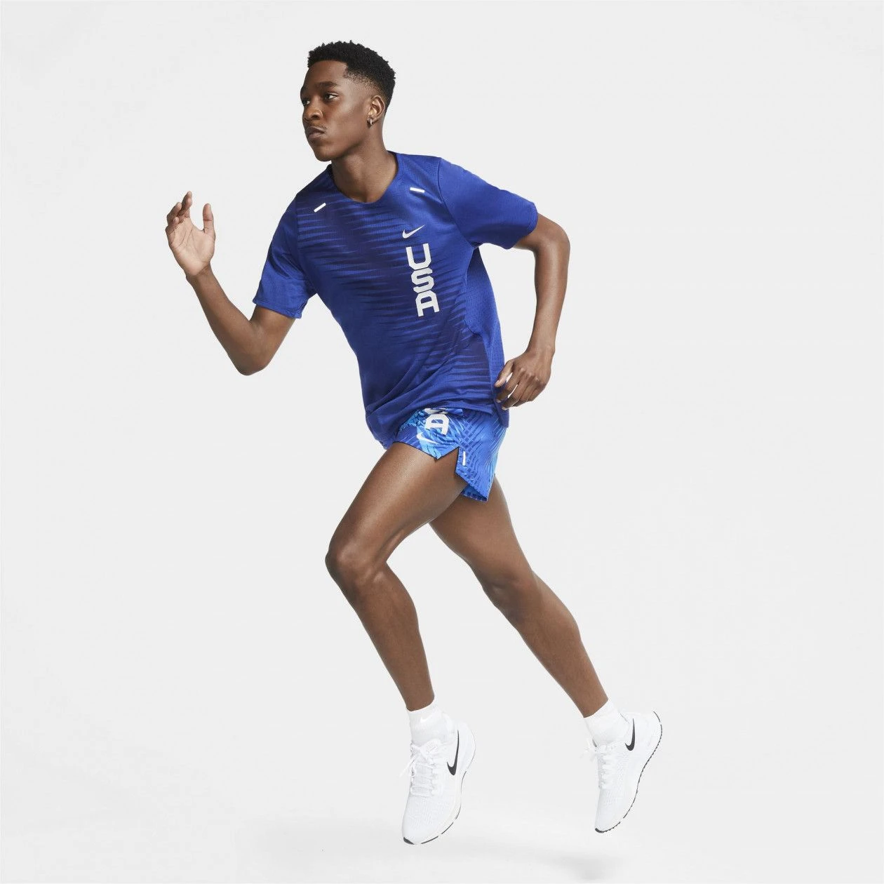 Nike Dri-FIT Team USA Rise 365 Short Sleeve Jersey Blue - Image 6