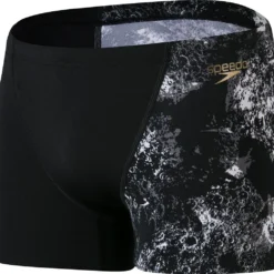 Speedo AllOVER V-CUT Aquashort Swim Boxer Black Gray