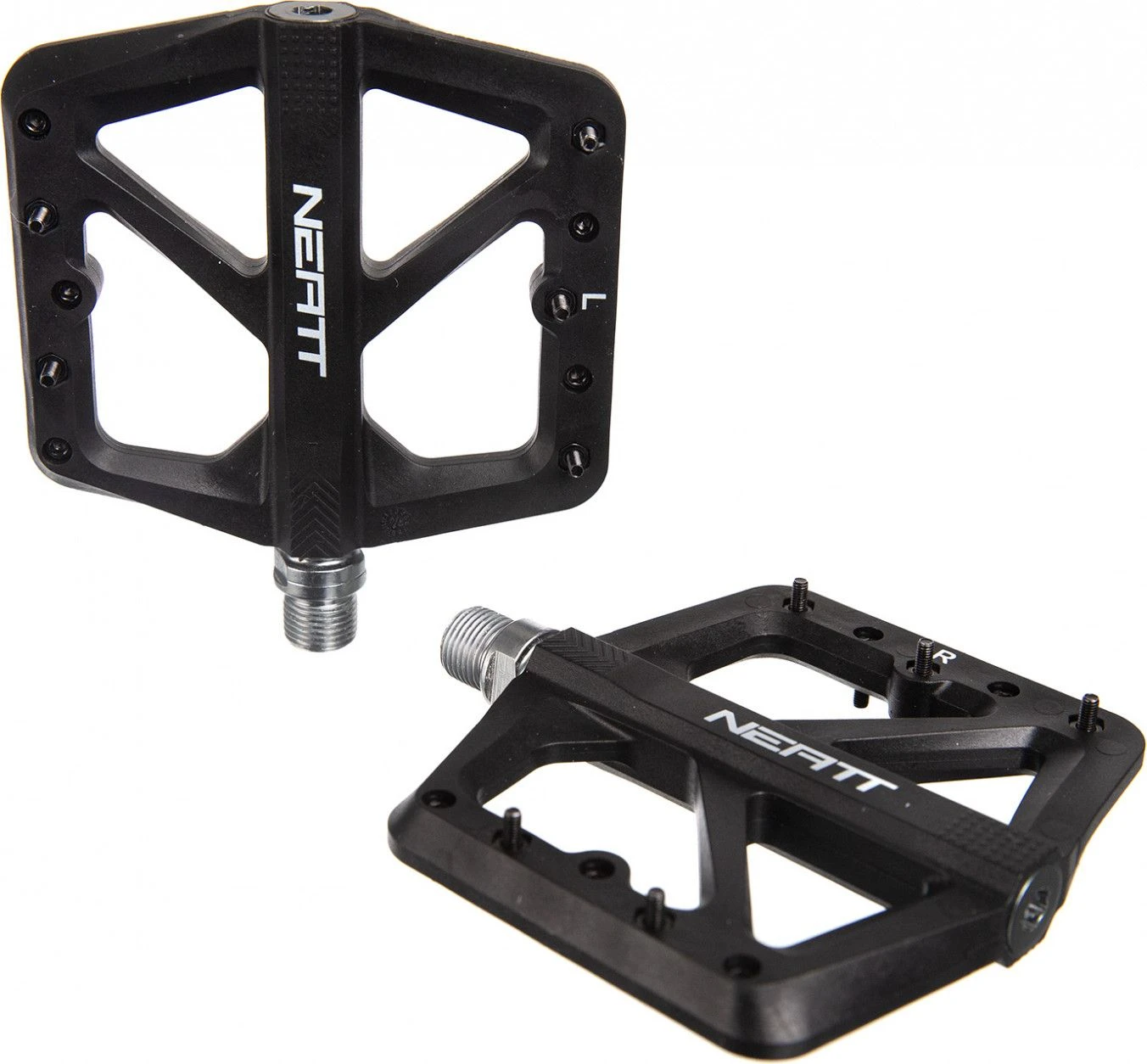 Pair Of Neatt Composite 5 Pin Flat Pedals Black - Image 2
