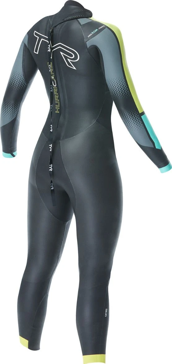 TYR Hurricane Cat 2 Womens Triathlon Suit Black / Yellow / Turquoise - Image 4