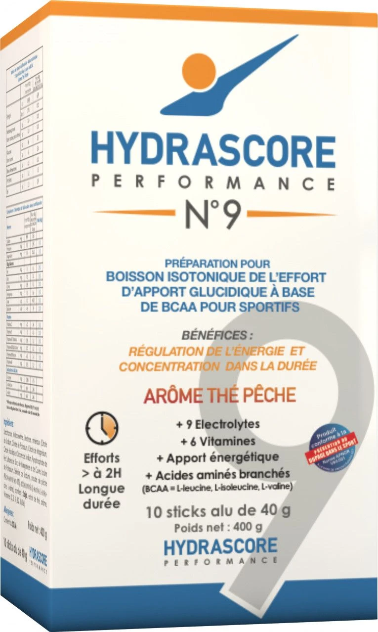 Isotonic Drink Of The Effort Hydrascore N ° 9 Peach Tea 10 X 40g