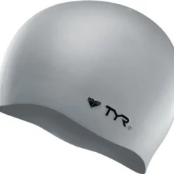 TYR Silicon Cap No Wrinkle Silver Swim Cap
