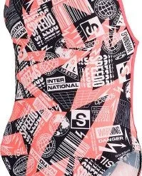 Speedo Allover V-Back Women's One Piece Swimsuit Red