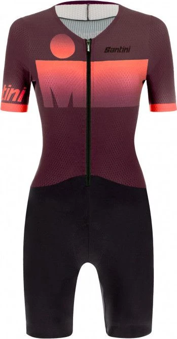 Santini X Ironman Audax Aero Sleeveless Trisuit Black / Coral Women - Image 4