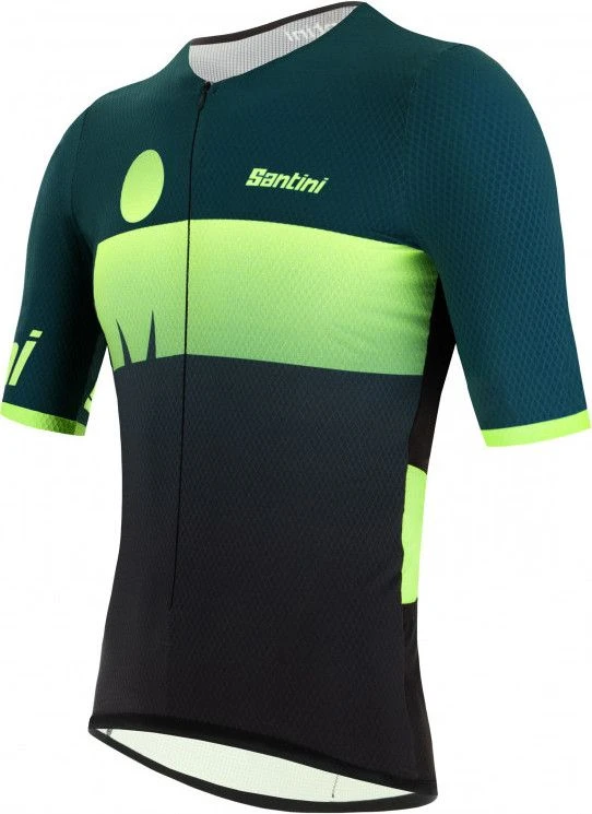 Santini X Ironman Audax Aero Short Sleeve Triathlon Jersey Black / Green - Image 2