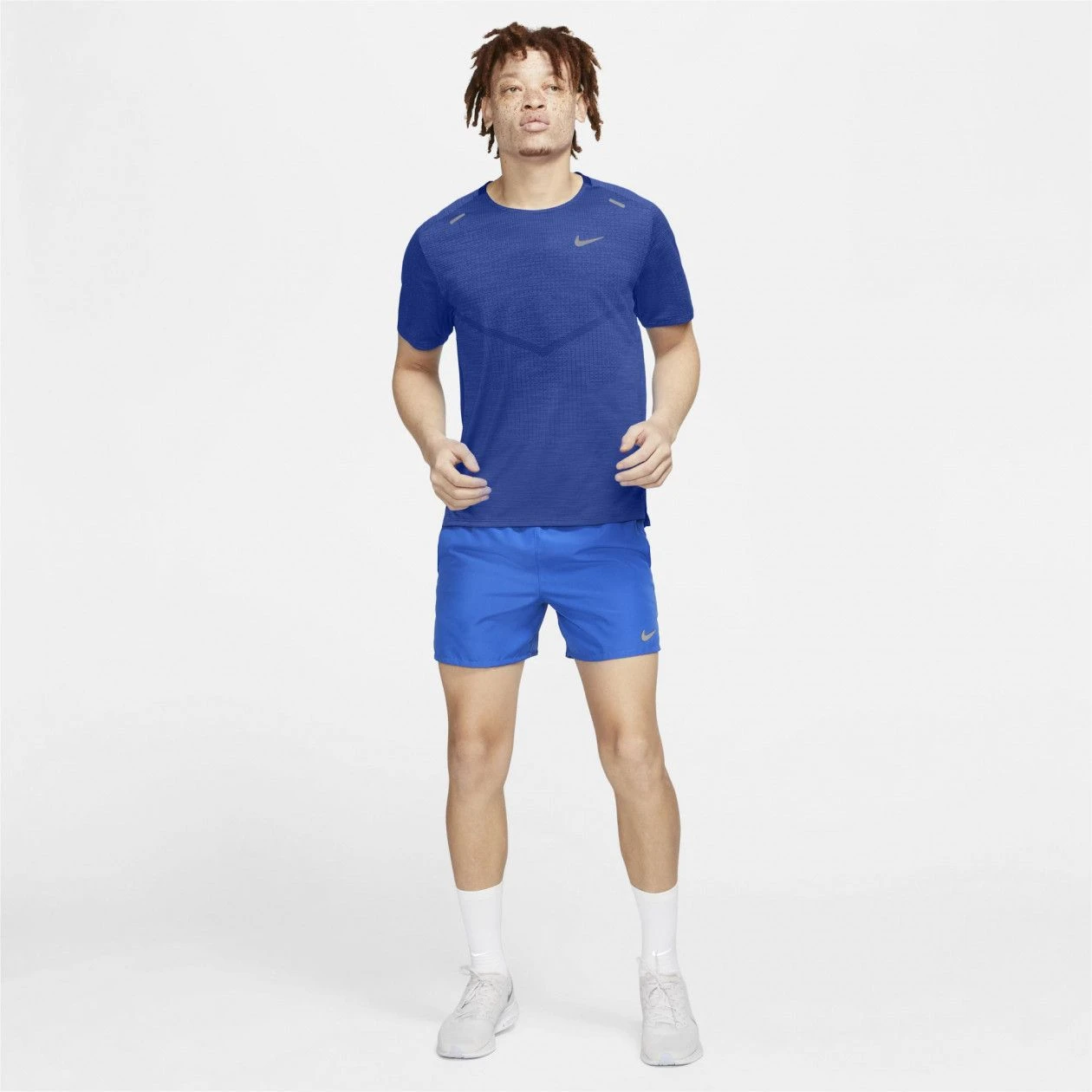 Nike Dri-Fit Techknit Ultra Short Sleeve Jersey Blue - Image 4