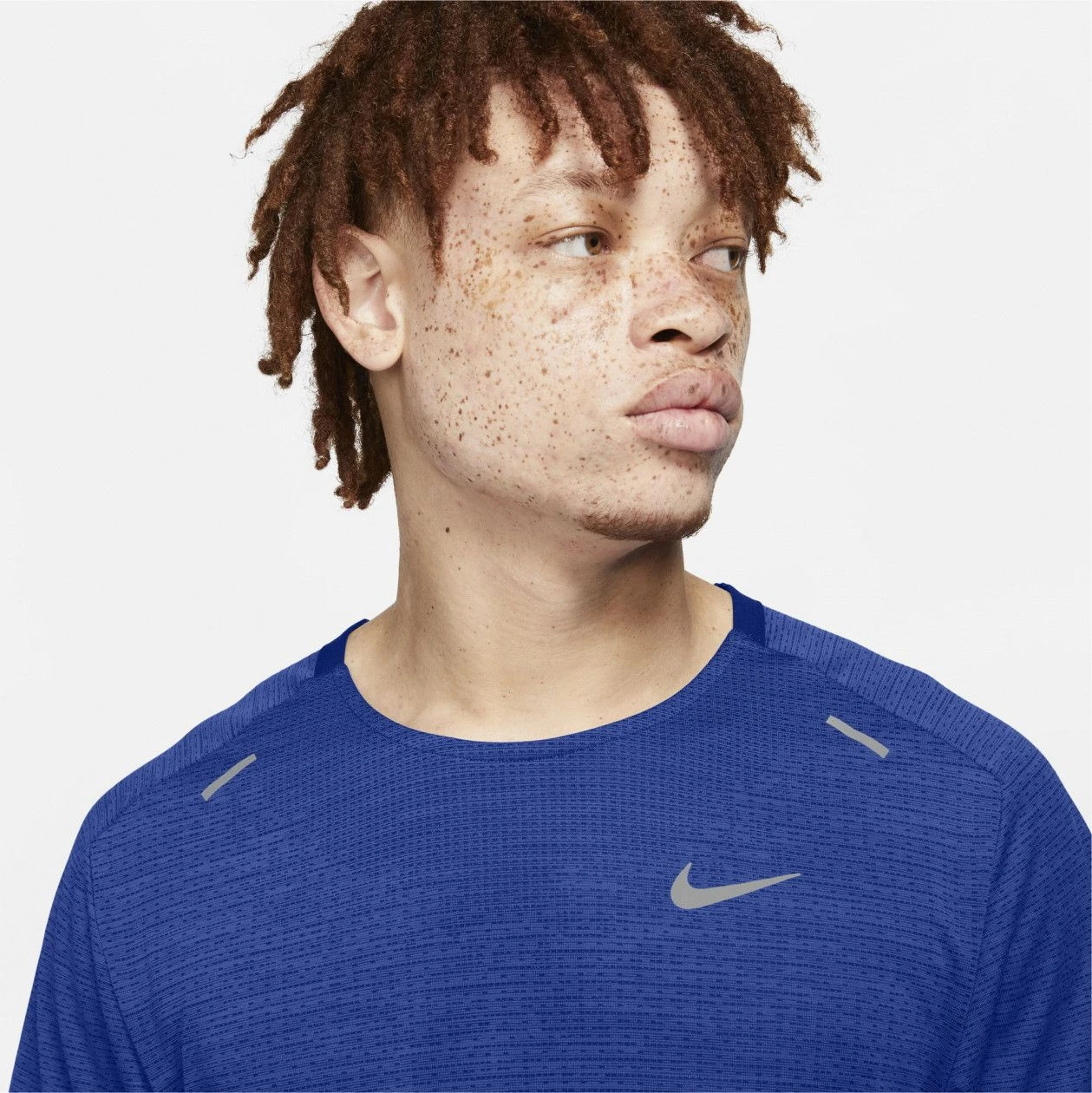 Nike Dri-Fit Techknit Ultra Short Sleeve Jersey Blue - Image 3