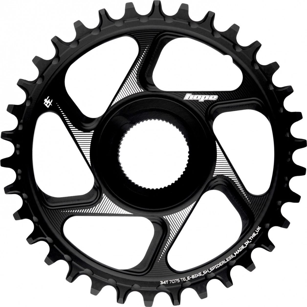 Hope E-Bike Narrow Wide Chainring For Shimano Motors Black