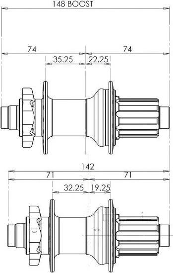 HOPE PRO 4 BOOST Rear Hub 32 Holes 12x148 Mm XD - Black - Image 2