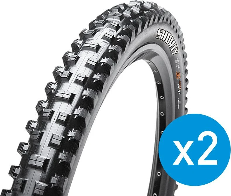 MAXXIS Pair Of MTB Tyres SHORTY Foldable 3C Exo Protection TL Ready 27.5 X 2.30