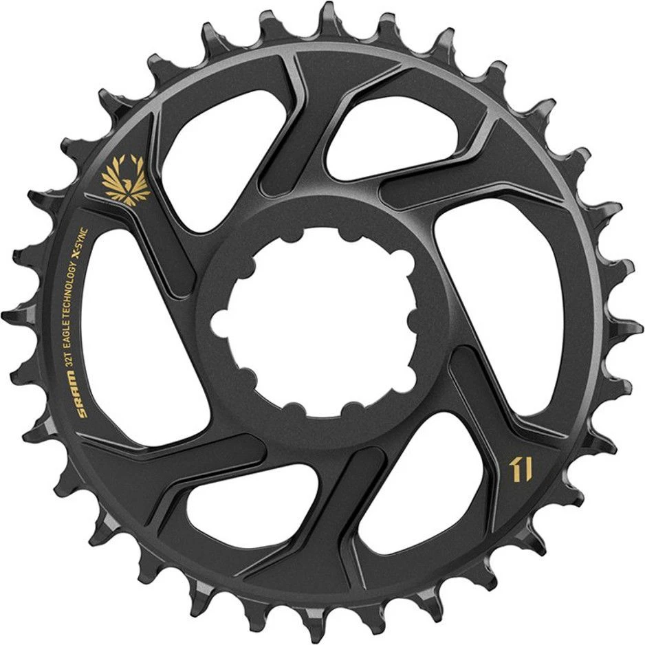 SRAM X-SYNC EAGLE Direct Mount Chainring, 6mm Offset 12 Speed, Black Gold