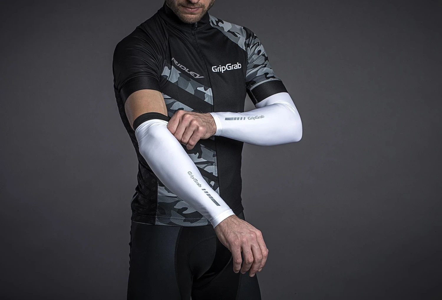 GripGrab UV Arm Warmers White - Image 2