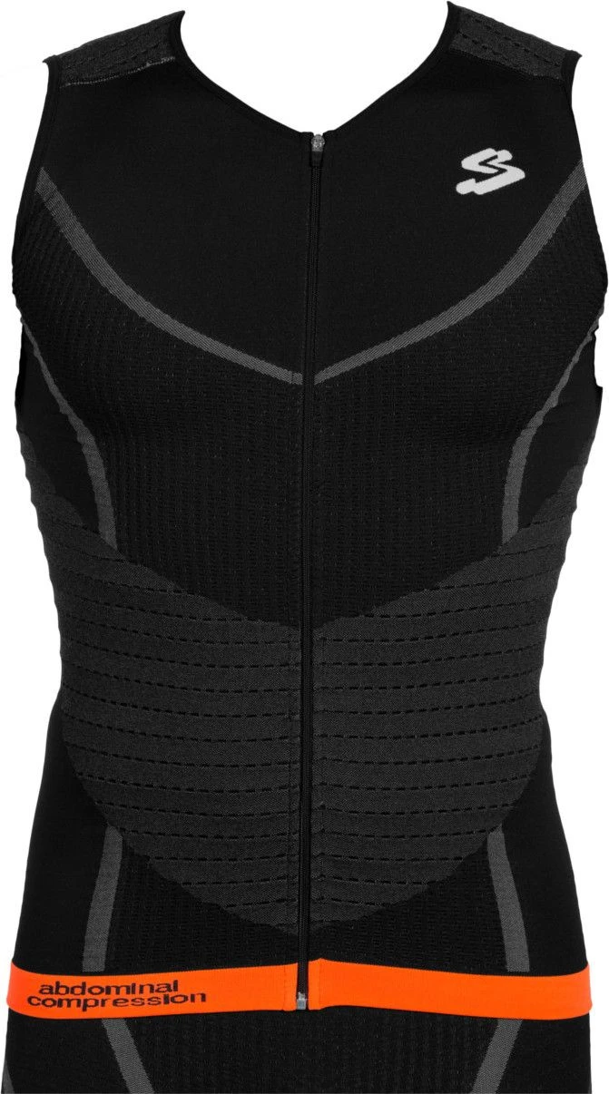 Sleeveless Triathlon Jersey SPIUK 2017 Long Distance Black Orange