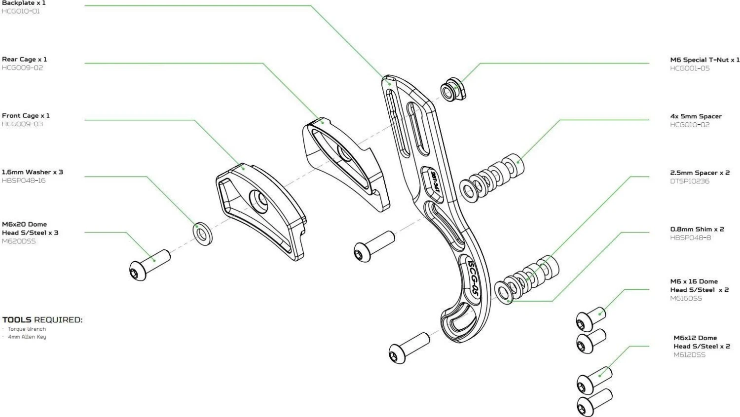 Hope Shorty Chain Guide (28-36) ISCG05 Red - Image 4