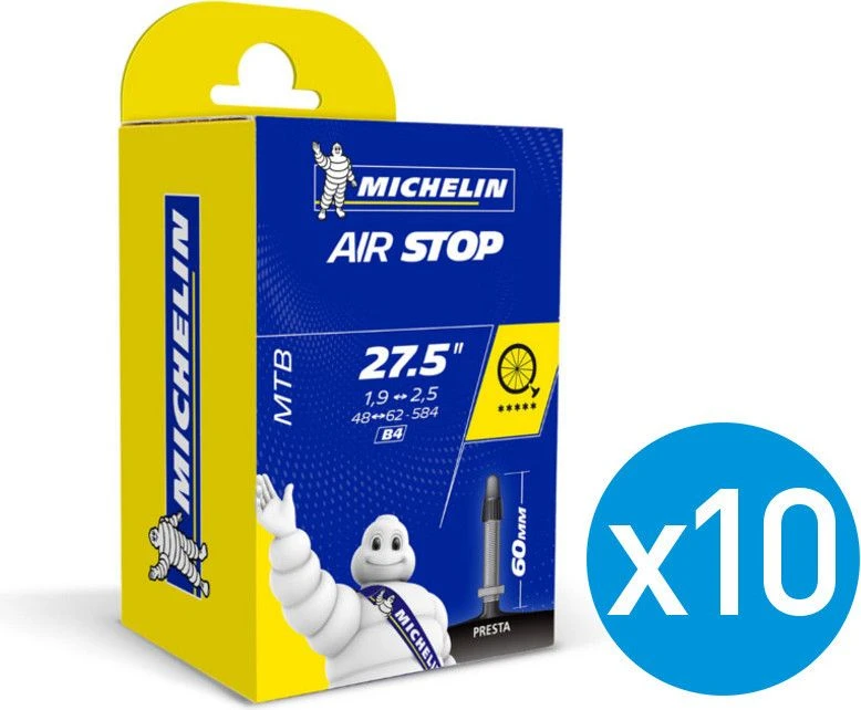 Michelin 10 Butyl B4 Inner Tubes 27.5 X 1.90/2.50 Presta 60 Mm