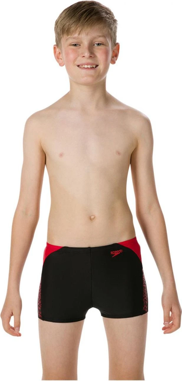 Speedo E10 Boom Splice Boy Aquashort Black Red