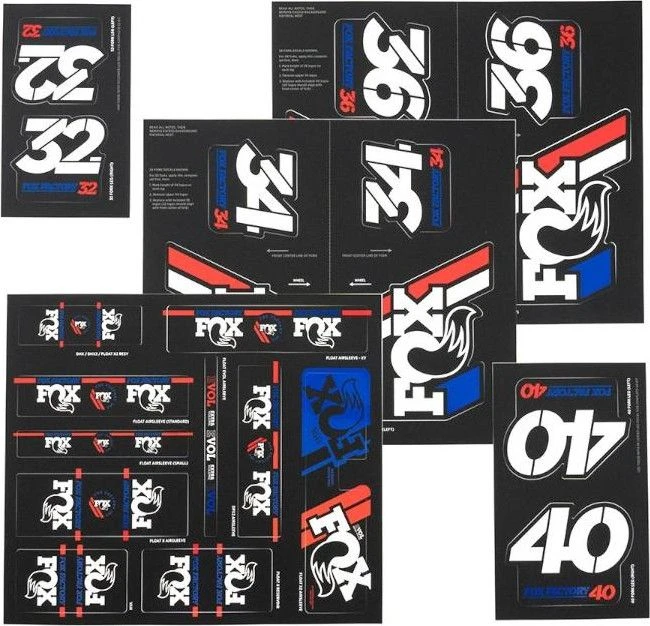 Fox Racing Shox Stickers Heritage 2019 Red/White/Blue - Image 2